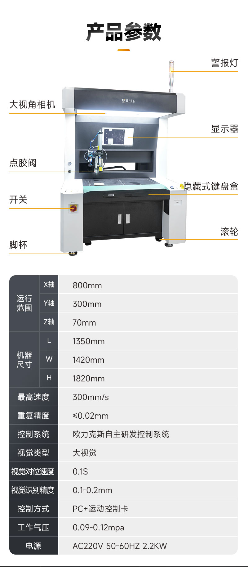 單頭雙工位大視角視覺點膠機3